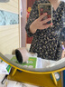 尚都比拉度假风碎花连衣裙女夏天V领气质中长裙收腰A字雪纺裙子 黑花 L 实拍图