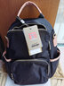 ANDSEEYOU时尚撞色牛津布双肩包女日韩轻便防水通勤尼龙背包旅游防盗帆布包 黑色加粉色小号 可装平板 实拍图