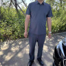 皮尔卡丹男士t恤套装冰丝短袖夏季薄款弹力POLO领修身休闲爸爸运动两件套 灰色 175/52 晒单实拍图