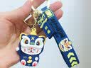 昀翕国潮醒狮招财猫钥匙扣挂件礼物卡通汽车锁匙扣吉祥物学生礼品礼物 2个装-醒狮招财猫【蓝色+粉色】 实拍图