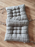 杞沐椅垫学生冬季坐垫带绑带办公室久坐椅子榻榻米加厚板凳屁股垫 浅色格子(棉麻方形) 45*45(加厚) 实拍图