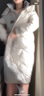雅鹿品牌长款羽绒服女长过膝新款冬季加厚保暖时尚宽松鸭绒连帽外套 米白 XS （推荐70-100斤） 实拍图