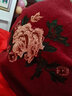 继方 刺绣女士披肩围巾两用冬季加厚洋气斗篷貂绒婚礼旗袍外搭送妈妈 刺绣款-酒红 实拍图