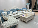欧式沙发布艺组合客厅双贵妃大户型现代简约简欧实木2025新款沙发 829+大理石茶几【1.3米】 实拍图