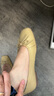拔佳（Bata）浅口鞋女秋季商场新款百搭羊皮平软底单鞋奶奶鞋人鱼芭蕾舞鞋 杏色 36 实拍图