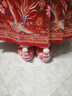 巧丂秋冬季古风加绒汉服婚鞋子女绣花鞋内增高明制古装老北京布鞋春款 流苏炫彩红色加绒款 37 （宽松码） 实拍图