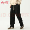 可口可乐（Coca-Cola）冰丝休闲裤男2024直筒裤子刺绣运动长裤 黑色常规 175/84A(L)  实拍图