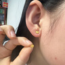 中国黄金爱心黄金耳钉女士足金耳环表白520送女朋友礼物情人节老婆生日 【京速达】足金镂空爱心耳钉 实拍图