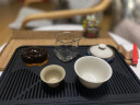 大梦造物轻奢乌金石茶盘家用储水排水式干泡茶台沥水茶托现代简约小型托盘 37*23.5*3.5观山储排双用茶盘 实拍图