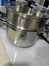 双立人（ZWILLING）不锈钢汤锅蒸笼0涂层家用双耳炖锅抗黄煮面煮粥Silver银光系列 SILVER系列汤锅+蒸笼 2层 20cm 实拍图