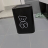 亿美北欧风摇盖方形垃圾桶家用客厅厨房简约创意卫生间办公室日式双层  中号 黑色小熊【8升】 实拍图