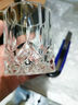 格娜斯威士忌酒杯家用欧式水晶玻璃洋酒杯酒吧创意钻石啤酒杯酒具套装 罗马款290ml 6支装+金色杯架 实拍图