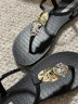 COOLCHAP2024新款凉鞋女软底海边欧式旅游沙滩凉鞋夹趾平跟时装罗马度假鞋 秘境黑 39（建议拍大一码） 晒单实拍图
