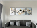 恋之屋 客厅装饰画2026沙发背景墙现代简约三联画客厅挂画大气轻奢壁画 光影交织 I 左右50x70+中间100x70/镶钻画 实拍图