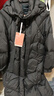 艾莱依羽绒服女温暖连帽加厚长款休闲廓形鸭绒保暖冬外套 炭黑L 实拍图