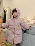 笛莎童装女童立体郁金香连帽羽绒服2025冬季新款女宝宝可爱精致羽绒服 葡萄紫 110 实拍图