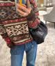 ANDSEEYOU斜挎包女 软皮单肩包柔软小牛皮云朵包真皮抽绳大容量福袋水桶包 实拍图
