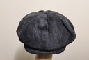 奇沛儿 贝雷帽男冬复古毛呢英伦画家帽男八角帽浴血黑帮帽子报童帽 黑色 M 标准码(55-58cm) 实拍图