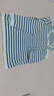 LOVER RUCCI法国纯棉秋冬季新款圆领条纹卷边针织衫女纯棉线长袖t恤宽松打底 米蓝色 M 实拍图