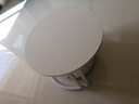 洋意悦奶油风岩板茶几客厅家用小户型简约现代小茶几轻奢网红圆形茶几桌 【50白岩+70纯白岩板】白架白柜 实拍图