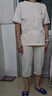 欧迪芬【100%棉抑菌】春夏女士睡衣女纯棉短袖可外穿家居服套装米白L 实拍图