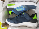 Skechers斯凯奇儿童运动鞋春秋女童魔术贴休闲鞋中大童轻质跑步鞋303601L 403723L海军蓝色/柠檬色/NVLM 34 实拍图