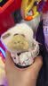 康巴豆婴儿0-3岁翻盖手套小童宝宝冬季保暖一岁男女童秋冬薄款小孩手套 米白色小熊款半指 约0-3岁 实拍图