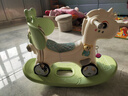 幼贝臣儿童木马摇摇马玩具婴儿大号摇马宝宝健身户外两用木马多功能摇马 新可爱马豆蔻绿+靠背 实拍图