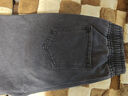 回力牛仔裤男冬季加绒复古直筒裤宽松休闲裤子男美式阔腿长裤黑灰M 实拍图
