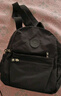 双星双肩包女士背包百搭尼龙牛津布妈咪户外出行旅游小背包 黑色 实拍图