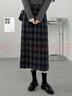 丝柏舍格子半身裙2025秋装新款女装高腰显瘦开叉中长裙 实拍图