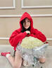 卫衣女连帽加绒加厚宽松上衣服秋冬装外套学生韩版潮 福字连帽 加绒 卫衣红色 XL 实拍图