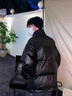 佘曼莱棉服男秋冬季2023新款加厚pu皮立领晋江棉衣男装棉袄外套男潮牌 黑色 XL 晒单实拍图