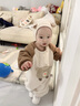 迷你巴拉（minibala）【抗静电】婴幼儿毛绒外出连体衣摇粒绒可外穿宝宝衣服2025秋新款 芝麻熊熊 【抗静电 更自在】 80cm 实拍图