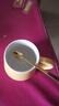 传旗马克杯大容量陶瓷杯咖啡杯带勺带盖牛奶杯早餐杯家用喝水杯子黄色 实拍图