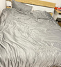 雅鹿水洗冰丝四件套夏季冷感裸睡床单被套双拼色刺绣被罩家用床上用品 曼森-山灰+中灰【凉感适合裸睡】 1.8m 床单款 四件套【被套2*2.3m】 实拍图