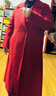 尚都比拉长款100%羊毛大衣女冬季高级感收腰双面毛呢外套 月季红 2XL  实拍图