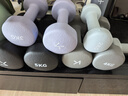 Keep 彩色浸塑哑铃 男女家用家庭健身肌肉塑形手臂轻重量紫灰色 3kg*2 实拍图