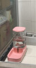 汤琪（TANGQI）宠物猫咪自动饮水机喂食器猫饮水器狗狗碗猫粮桶猫食盆猫用品 樱花粉 3.8L喂食器+3.8L喂水器 实拍图