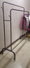 傲鲸 简易晾衣架落地家用衣帽架阳台双杆式挂衣架卧室户外衣服挂衣架 150cm- 黑双杆+单层+帽钩+滑轮 实拍图