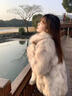 斐莉玥2024海宁新款环保皮草外套女中长款狐狸皮毛一体年轻毛毛大衣 蓝狐本白色(升级-高密款) M (100-115斤)正码正拍无需拍大 实拍图