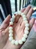 妍韵珠宝精品10mm缅料白玉菩提根手串翡翠莲花朱砂文玩把件男女士佛珠手链 实拍图