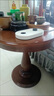 筑沐林美式边几阳台小圆桌客厅沙发边几圆形小茶几欧式圆桌子家用咖啡桌 胡桃色 直径50 高60(圆形底座) 实拍图