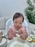 马博士 宝宝吃饭围兜防水硅胶辅食饭兜婴儿便携儿童围嘴零食餐兜 草莓鸭 实拍图