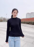 健卡丹秋冬季新款长袖打底衫女加绒加厚半高领保暖上衣修身显瘦打底衫女 春秋款 黑色 L 适合90-120斤 实拍图