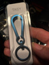 钛合金汽车钥匙扣男士钥匙链挂件腰挂个性创意定制锁匙扣圈环 钛合金蓝色 全钛版+车钥匙连接器 实拍图