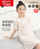红豆女童睡裙纯棉春夏季薄款家居服儿童短袖套头睡衣A类Q3306白色165 实拍图