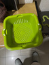 茶花 沥水篮沥水筛洗菜篮双层洗水果篮子客厅家用厨房滤水多功能漏水 双层绿色【小号】 实拍图