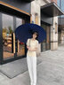 爱上雨24骨雨伞长柄男女士家用大号自动加固结实抗风暴雨专用定制直杆伞 全纤维中棒-加大-24骨藏青色 实拍图