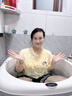 奔麦(派送上门)泡澡桶成人洗澡桶折叠浴桶可坐躺婴儿童游泳桶家用宝宝 升级感温【加高款】可折叠丨灰 实拍图